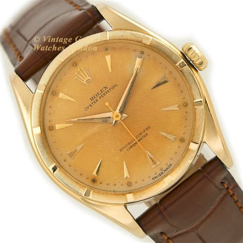 rolex gold bumper watch with honey comb dial1951|Rolex Oyster Perpetual 6085 .